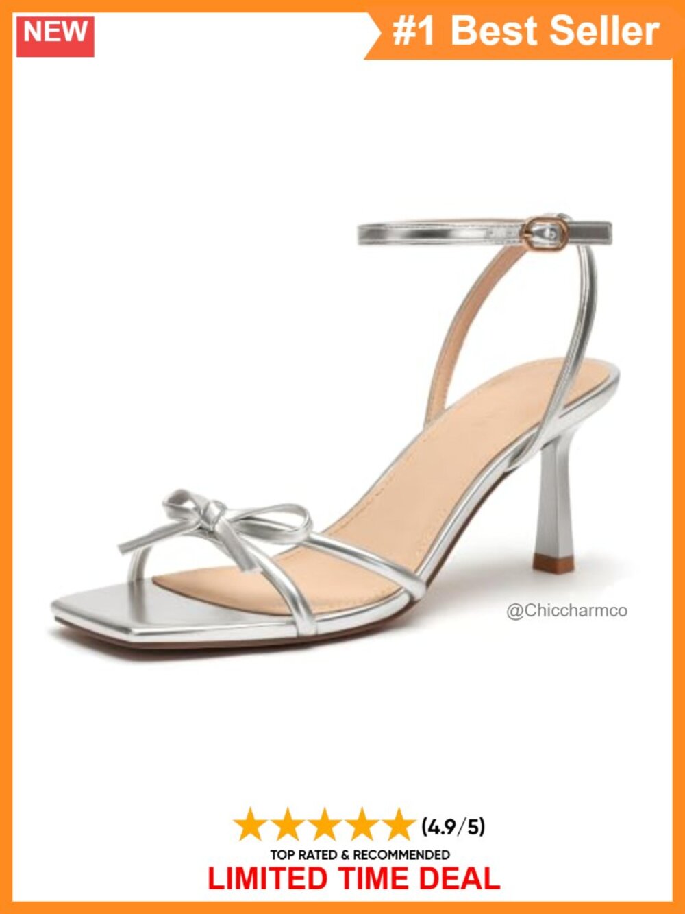 Faux Leather Strappy Kitten Heels Square Open Toe Bow Sandals